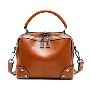 Top Grain Leather Crossbody Bag Women Natural Leather Shoulder Bag Vintage Style Leather Handbag Christmas Gift For Her SX6626