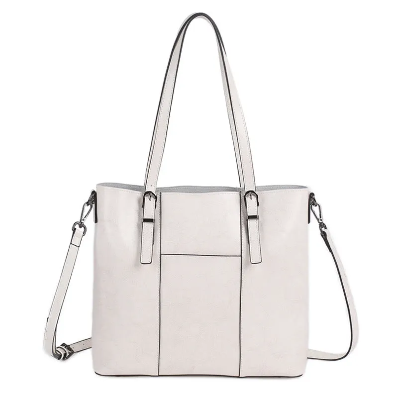 Top Grain Leather Tote Bag Vintage Genuine Natural Leather Work Shoulder Bag Crossbody Bag Anniversary Gift For Women
