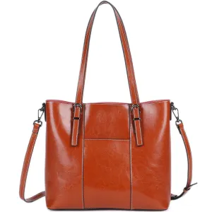 Top Grain Leather Tote Bag Vintage Genuine Natural Leather Work Shoulder Bag Crossbody Bag Anniversary Gift For Women