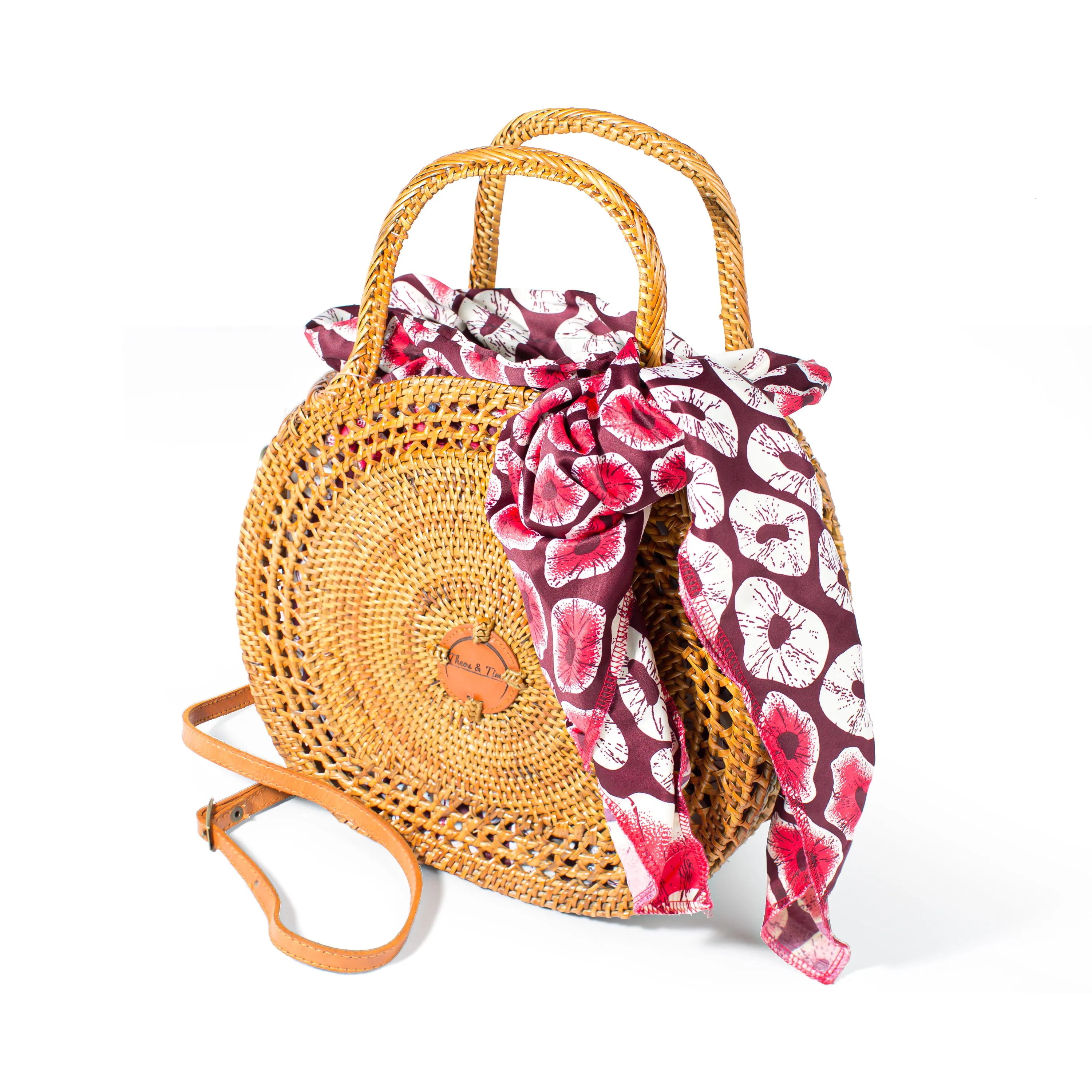 Tore 1 - Silk African Print Rattan Bags