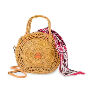 Tore 1 - Silk African Print Rattan Bags