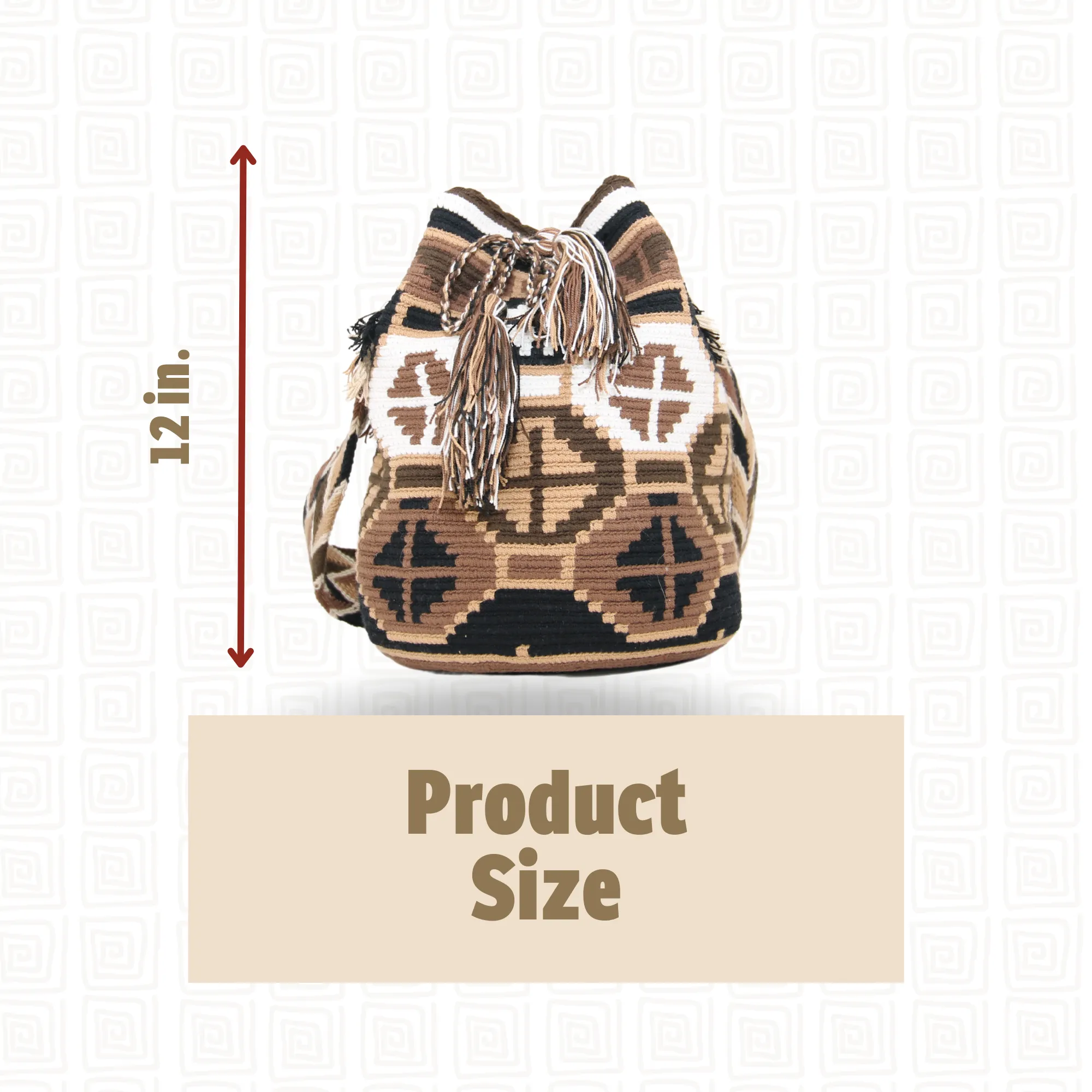 Tote White and Brown w/ Flower Design