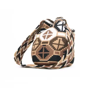Tote White and Brown w/ Flower Design