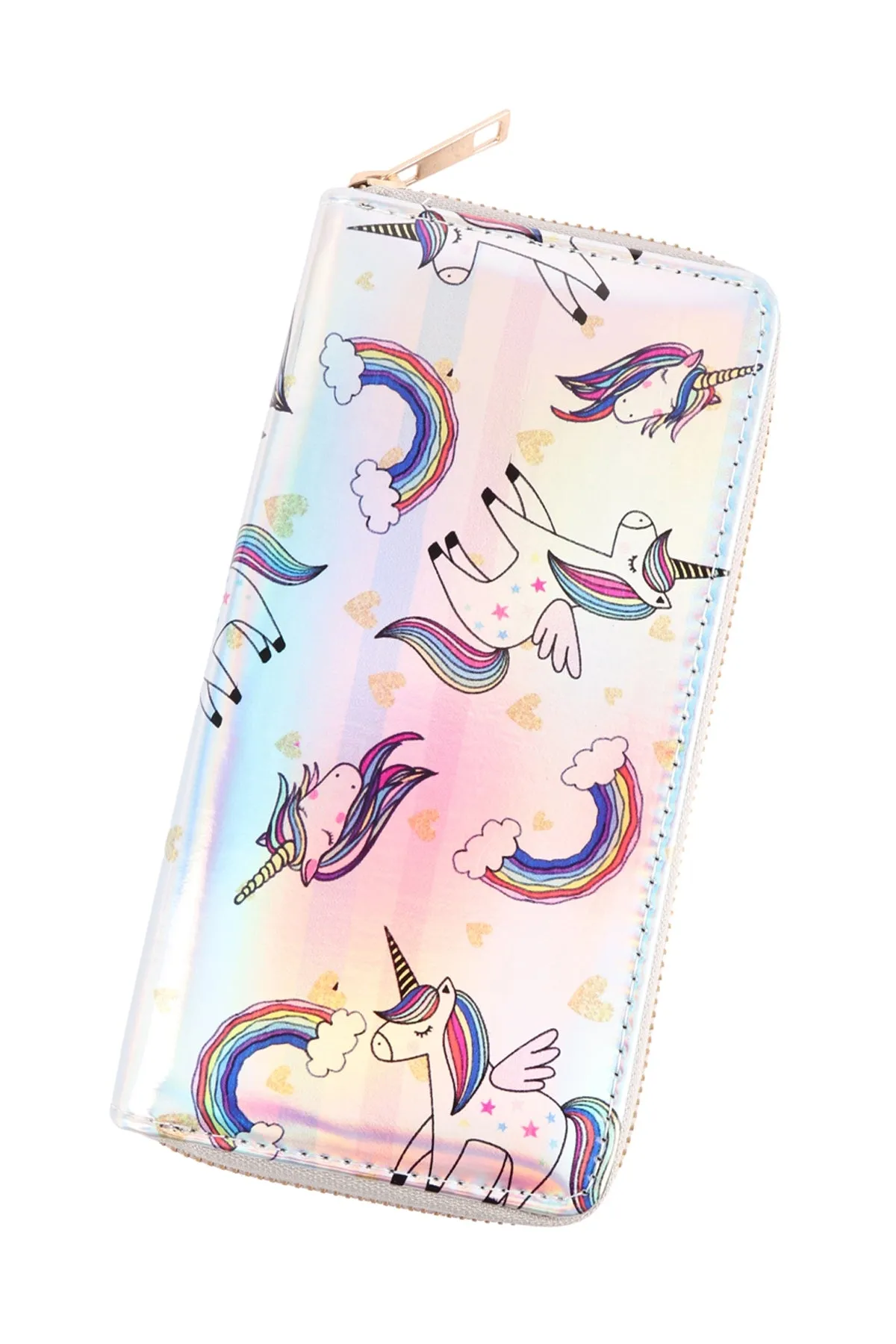 UNICORN HOLOGRAPIC SINGLE ZIPPER WALLET