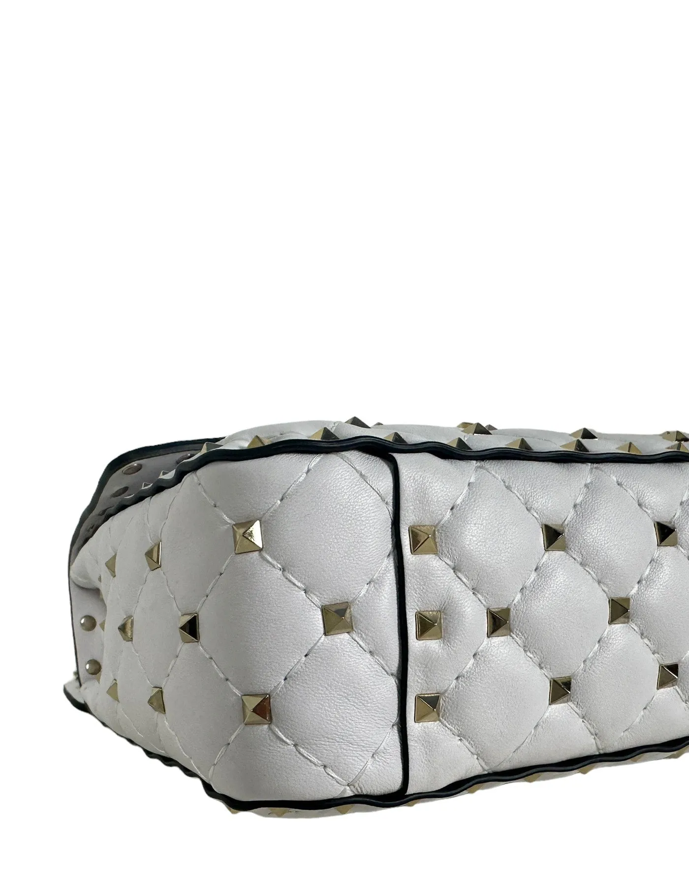 Valentino White VLTN Rockstud Spike Crossbody Bag