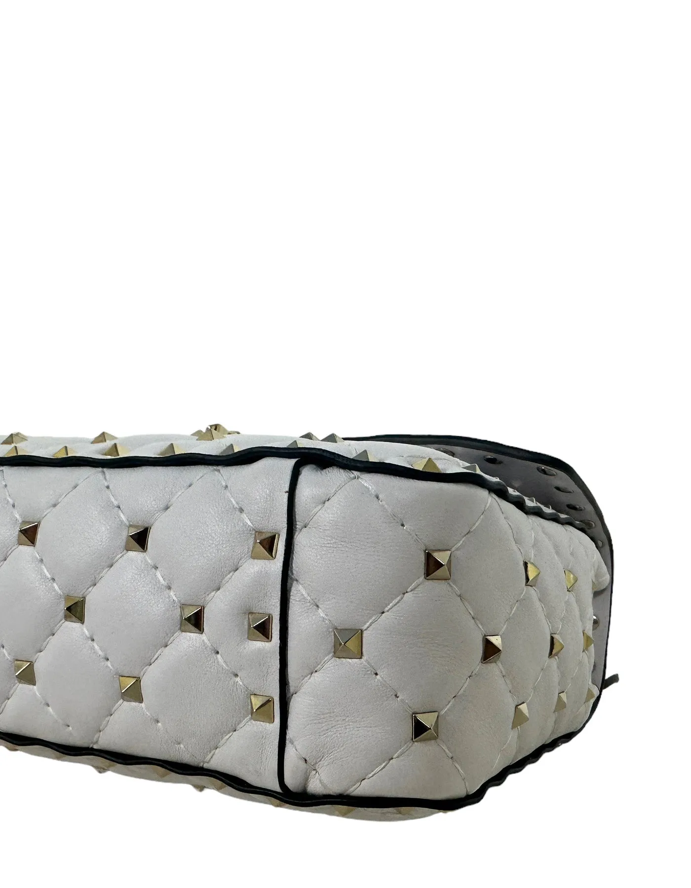 Valentino White VLTN Rockstud Spike Crossbody Bag