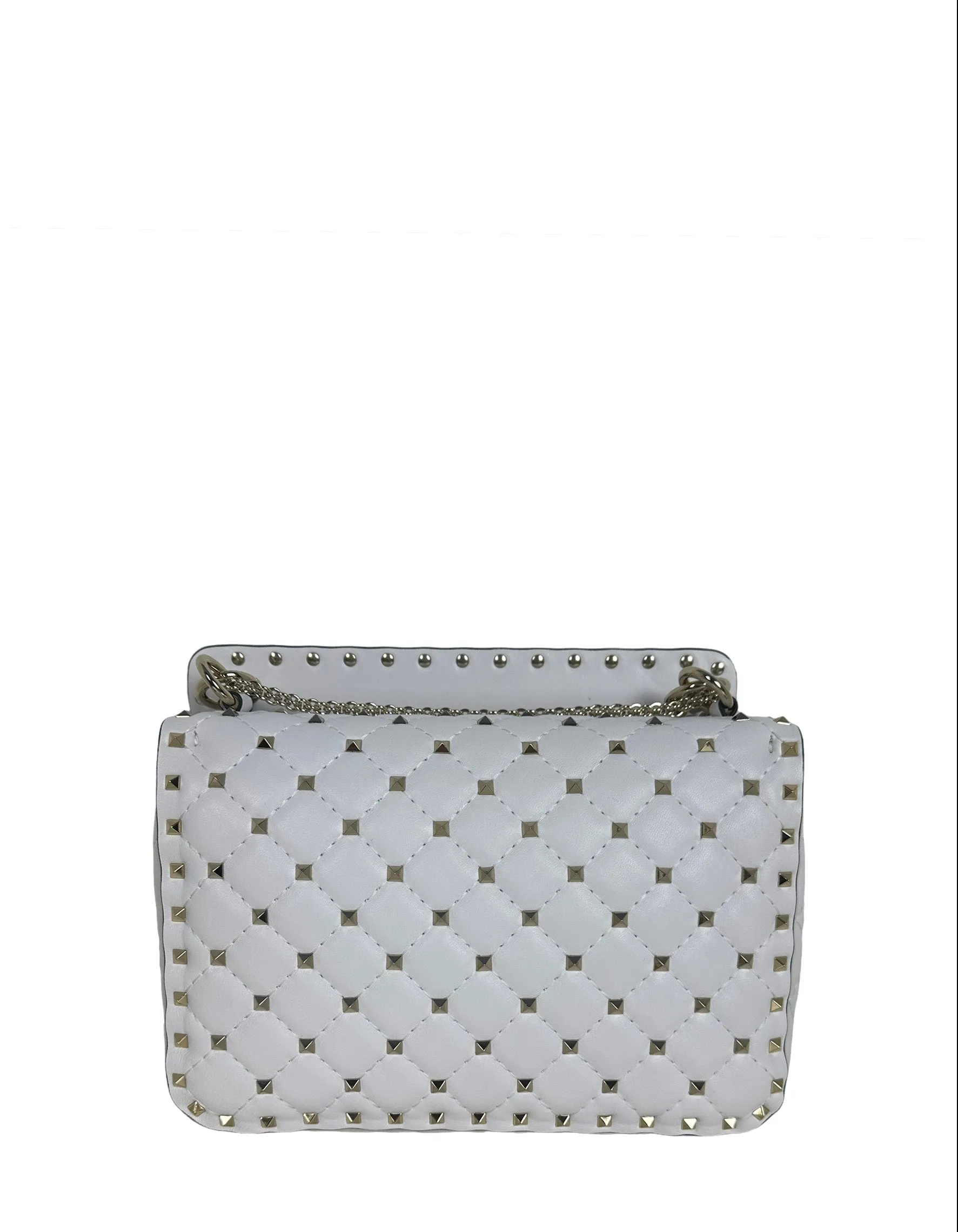 Valentino White VLTN Rockstud Spike Crossbody Bag