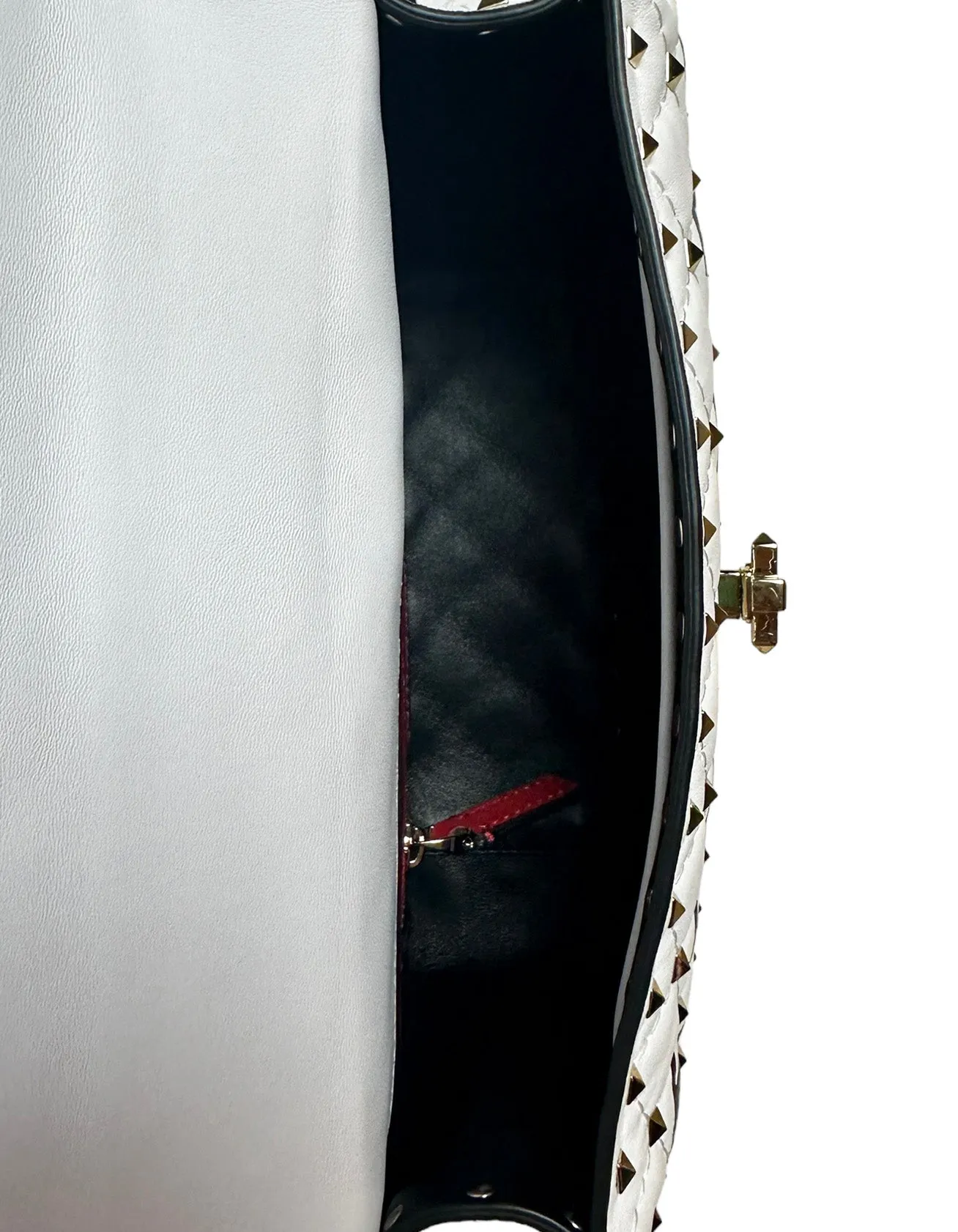 Valentino White VLTN Rockstud Spike Crossbody Bag