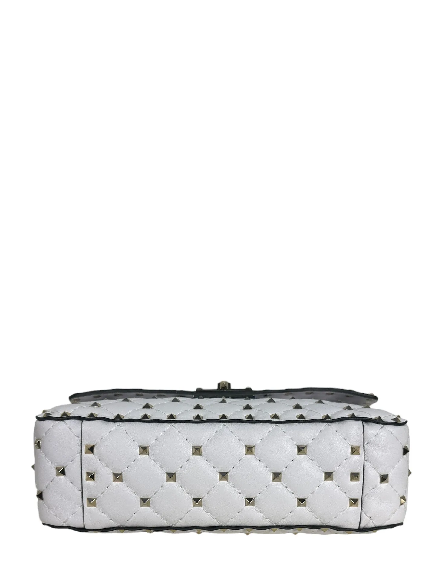 Valentino White VLTN Rockstud Spike Crossbody Bag