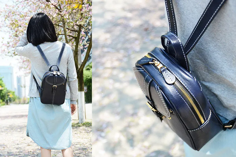Vegetable Tanned Brown Leather Backpack, Shoulder Bag, Satchel Bag, School Backpack D009