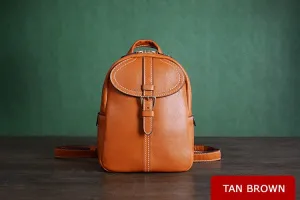 Vegetable Tanned Brown Leather Backpack, Shoulder Bag, Satchel Bag, School Backpack D009