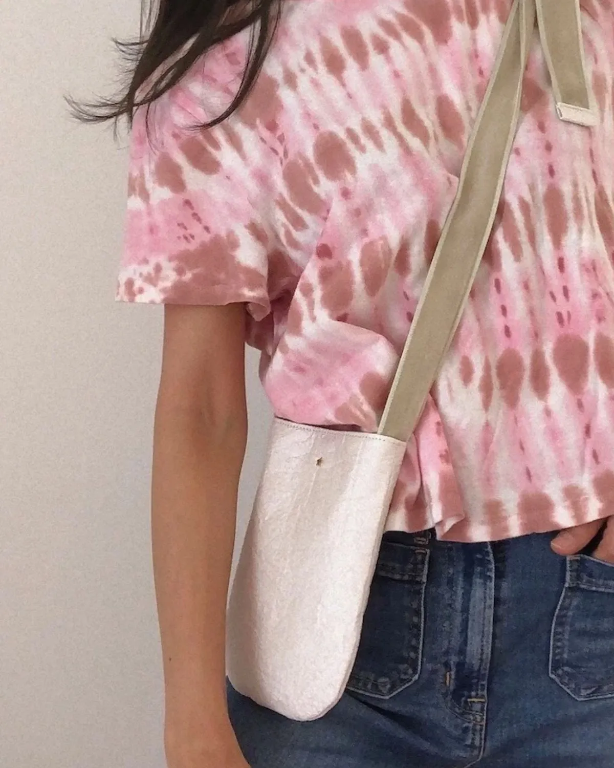 Velvet ribbon mini bag / Pearl