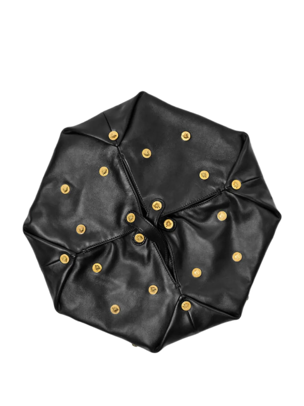 Versace Protea Shoulder Lamb Leather Bag in Black/Gold