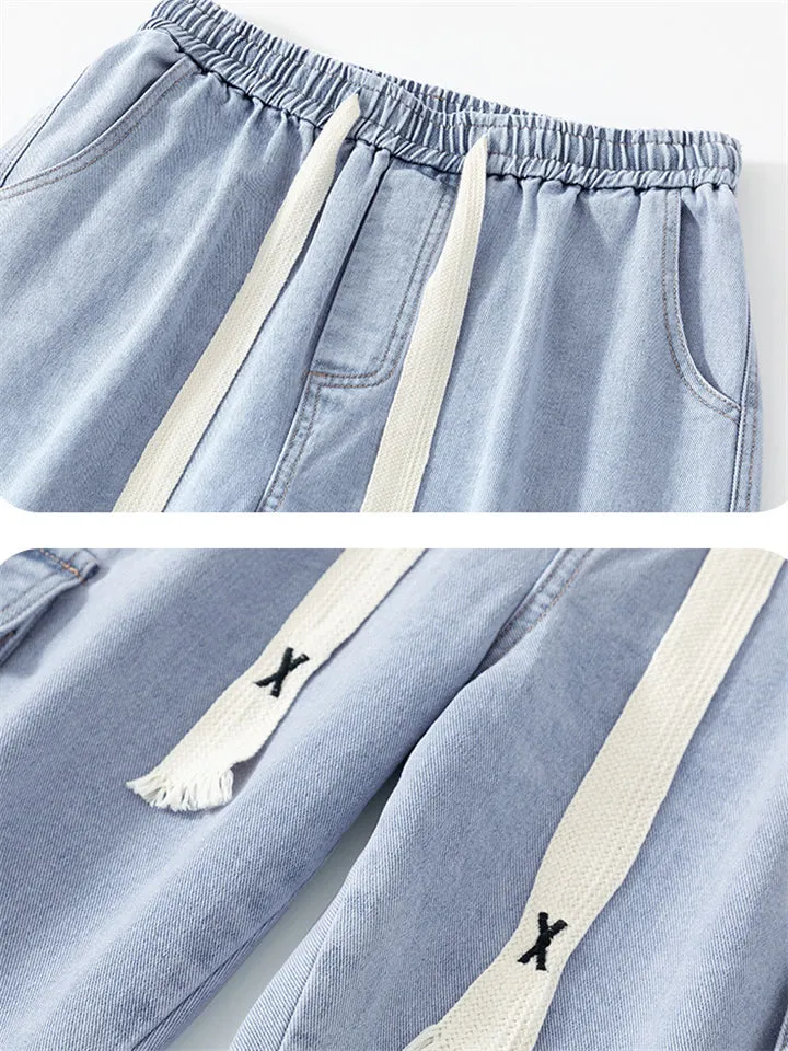 Vintage Baggy Multi-Pocket Straight-Leg Jeans for Men