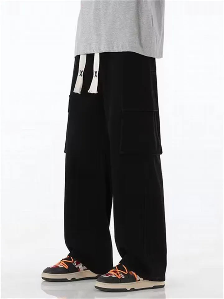 Vintage Baggy Multi-Pocket Straight-Leg Jeans for Men