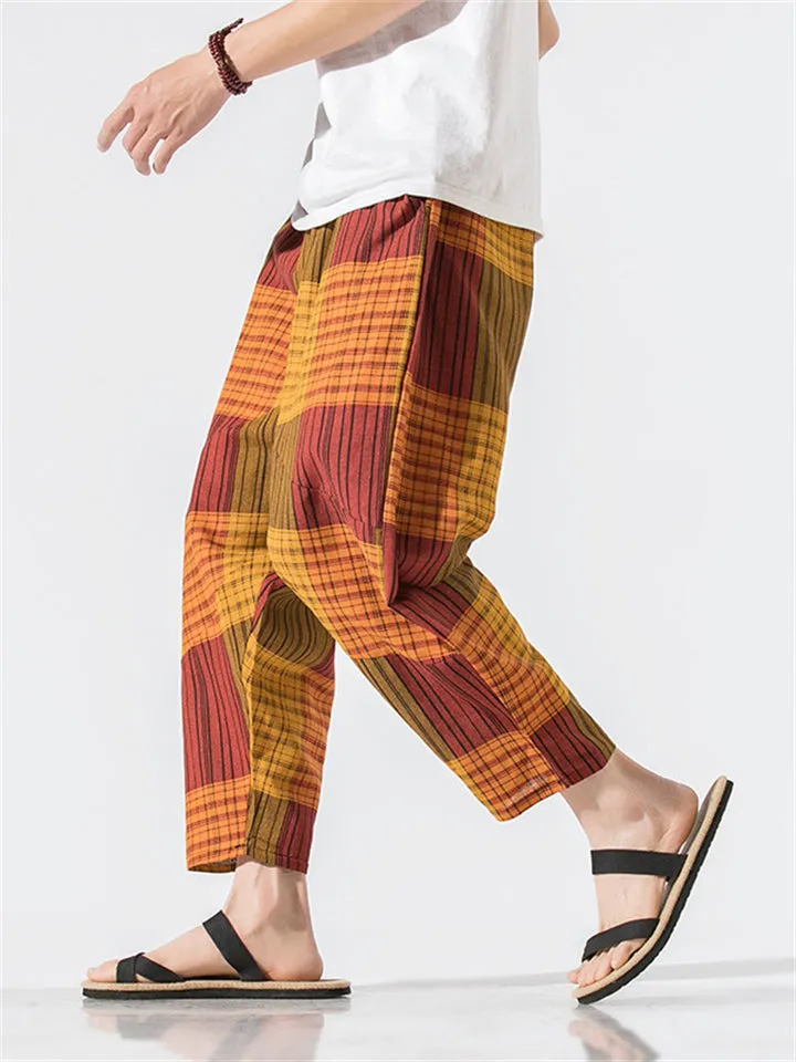 Vintage Comfy Plaid Casual Pants for Men