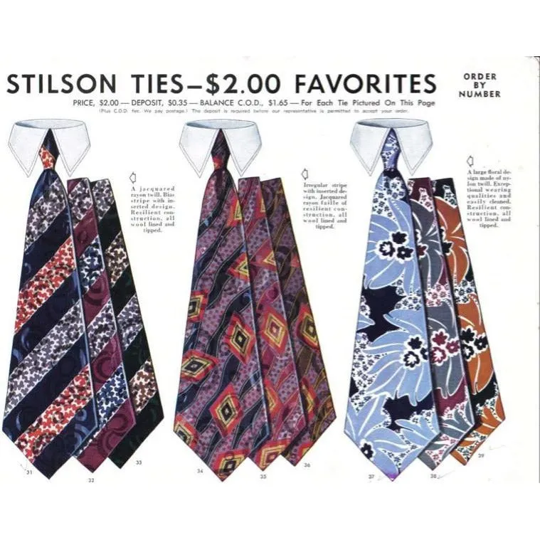 Vintage Stilson Tie Ad 1940S 8X11 A1