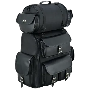 VS1349B Vance Leather Large Textile 2-Piece Travel Bag/Back Pack