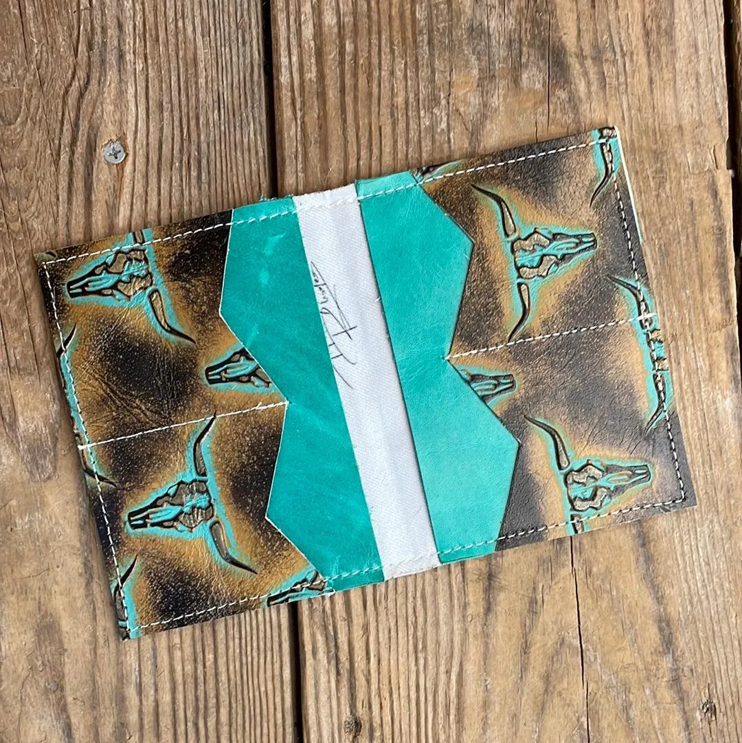 Waylon Wallet - Palomino w/ Patina Skulls