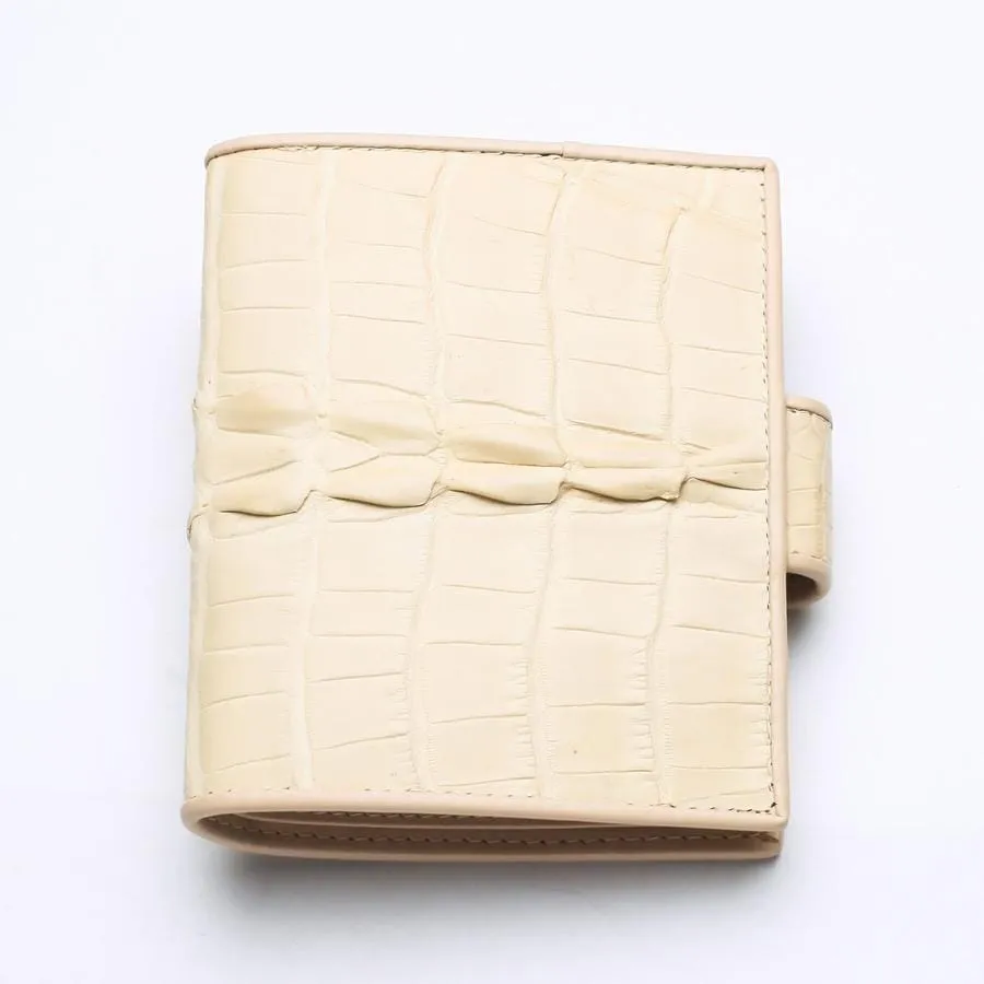 White Pearl Crocodile Tail Skin Womens Wallets