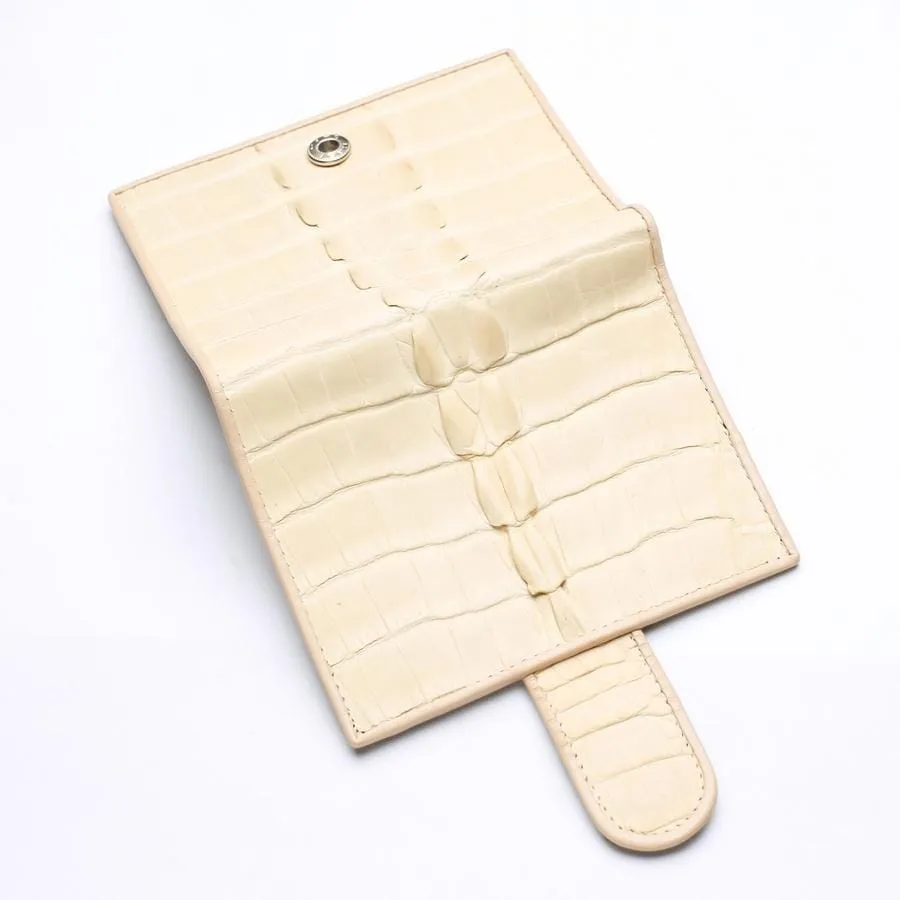 White Pearl Crocodile Tail Skin Womens Wallets