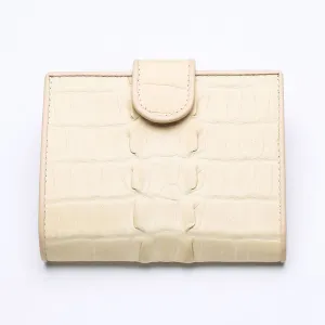 White Pearl Crocodile Tail Skin Womens Wallets