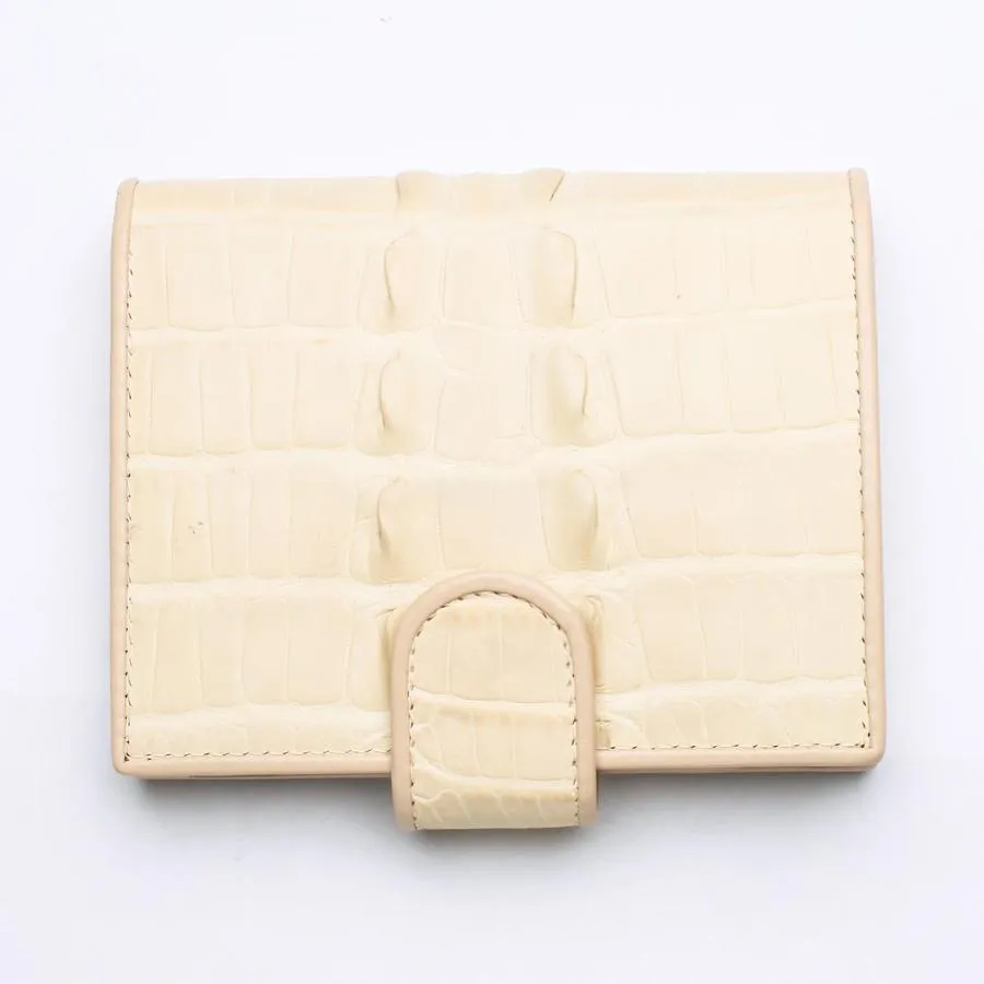 White Pearl Crocodile Tail Skin Womens Wallets