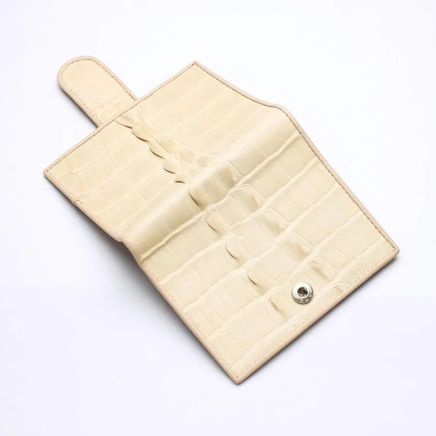 White Pearl Crocodile Tail Skin Womens Wallets