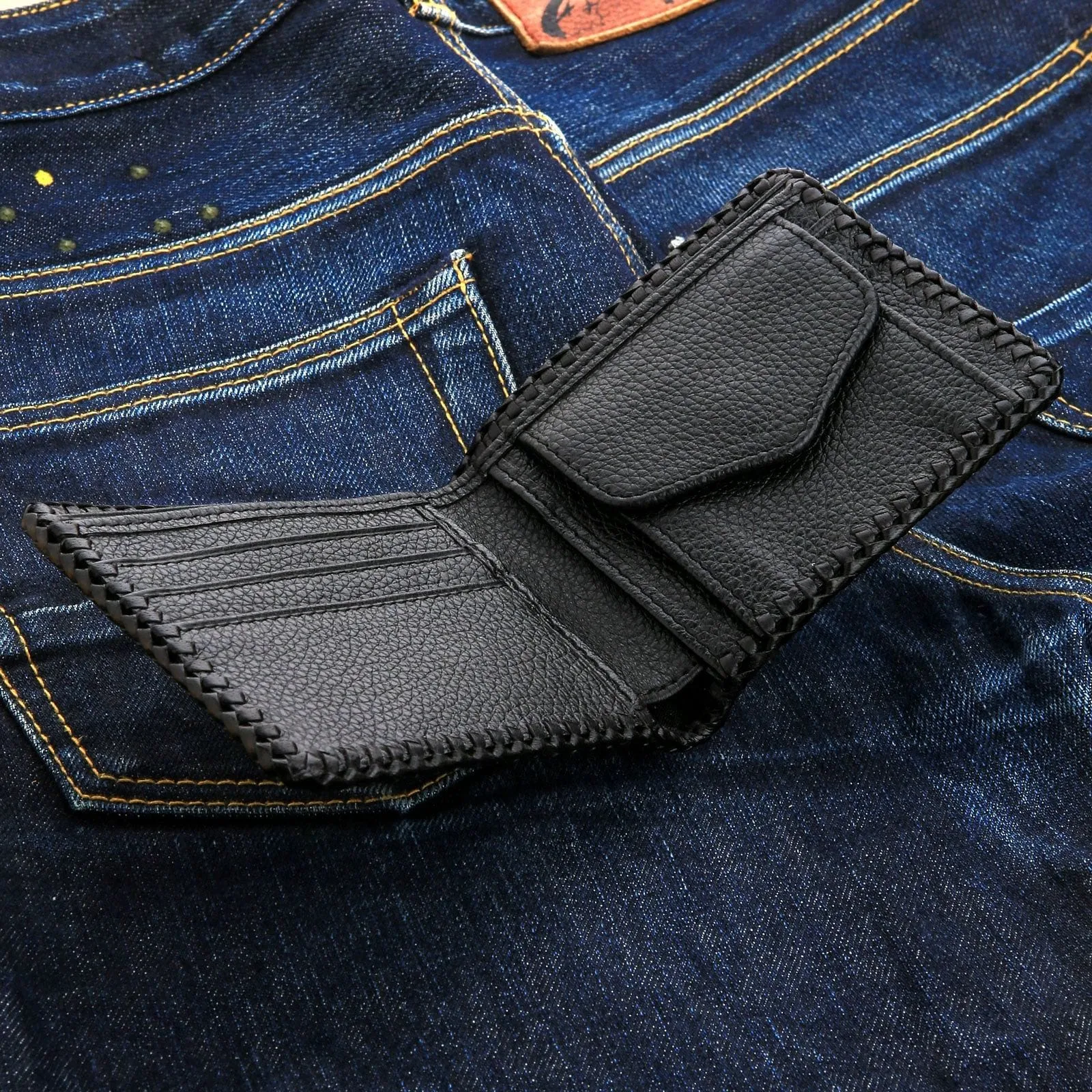 White Stingray Cross Genuine Leather Biker Wallet
