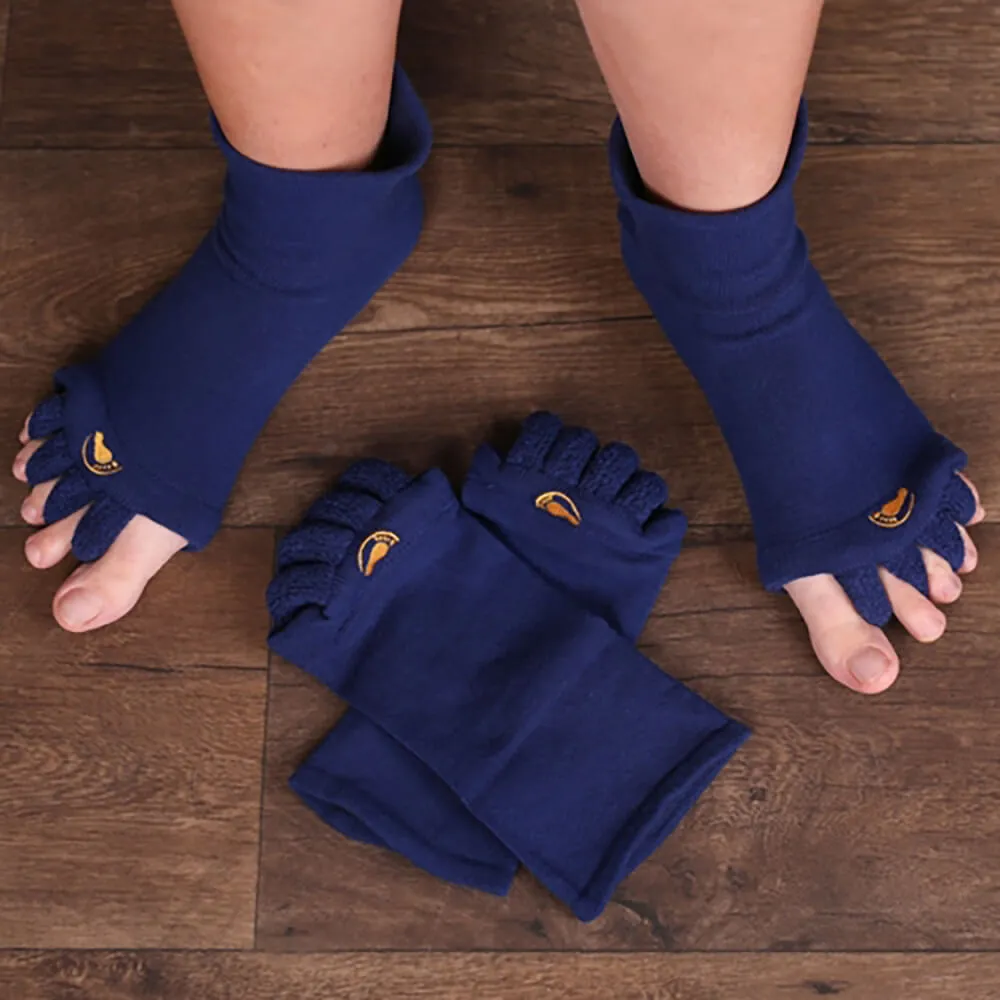 Wide Cuff Navy Foot Alignment Socks