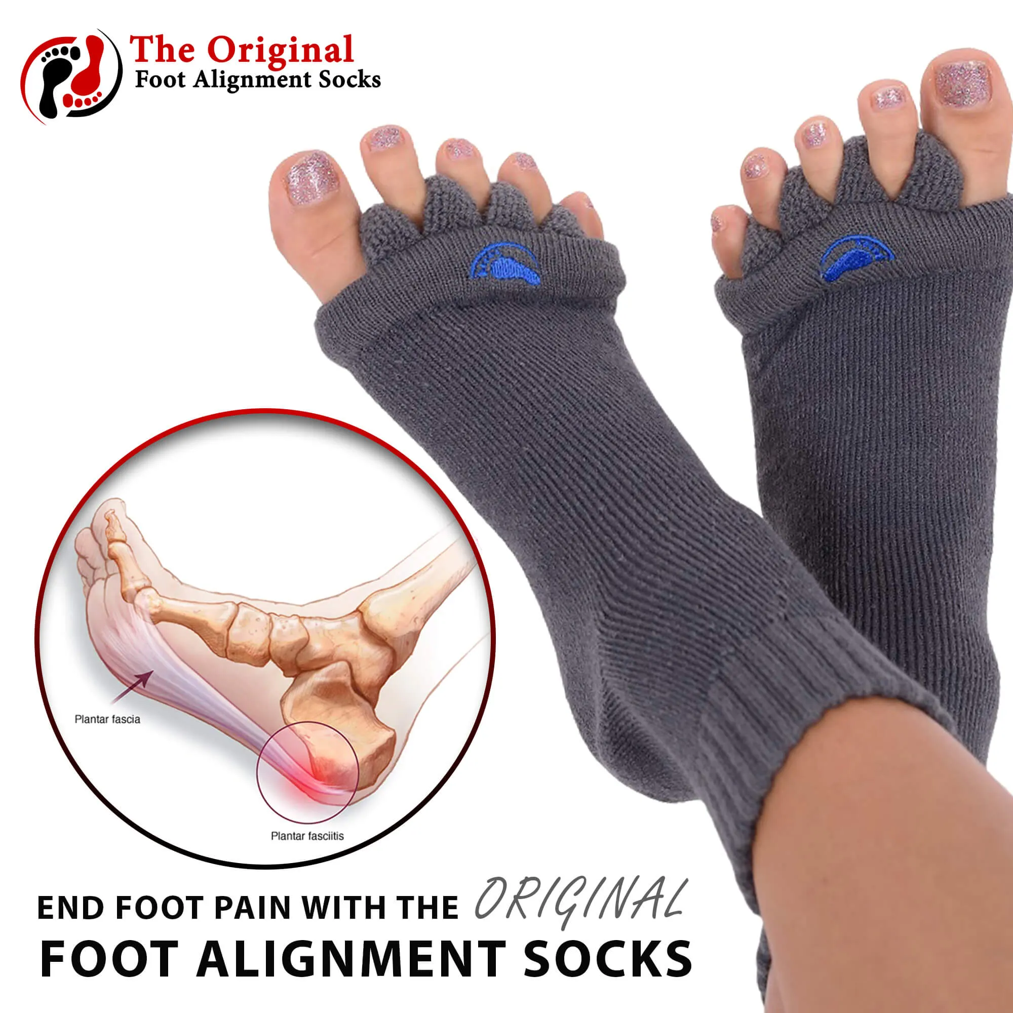 Wide Cuff Navy Foot Alignment Socks