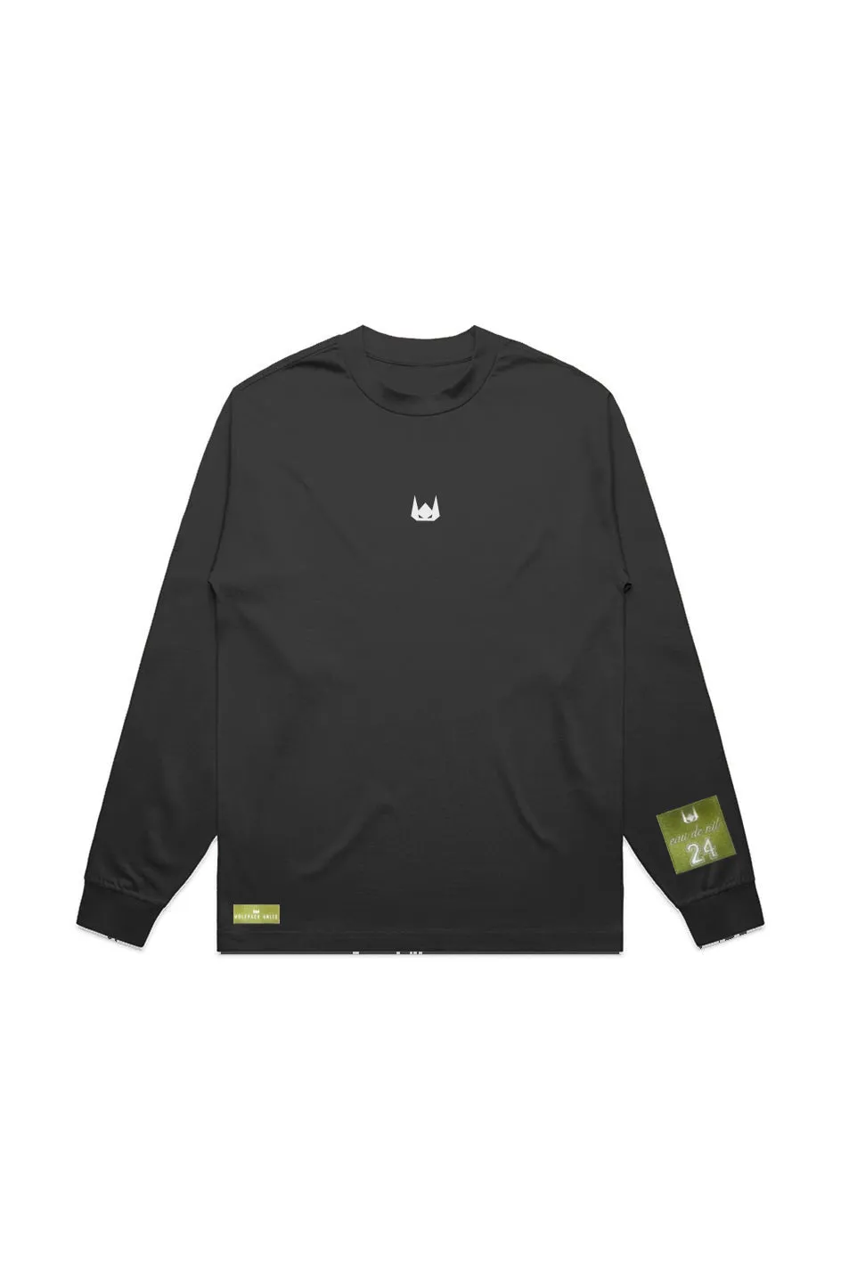 WOLFPACK UNLTD "BOLD STATEMENT" HEAVYWEIGHT OVERSIZED L/S EMBROIDERED TEE | BLACK