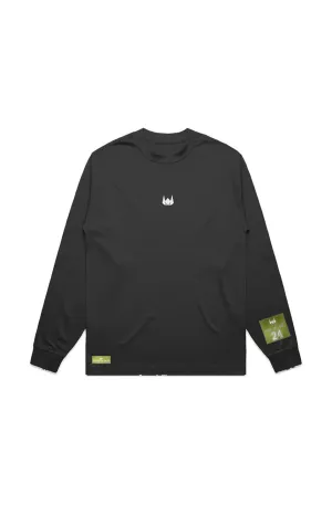 WOLFPACK UNLTD "BOLD STATEMENT" HEAVYWEIGHT OVERSIZED L/S EMBROIDERED TEE | BLACK