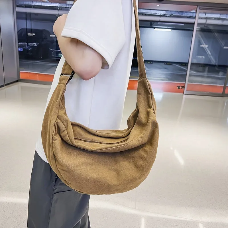 Women's & Men's & Korean Simple Solid Color Dumpling Camp Crossbody Bags