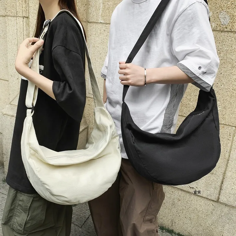 Women's & Men's & Korean Simple Solid Color Dumpling Camp Crossbody Bags