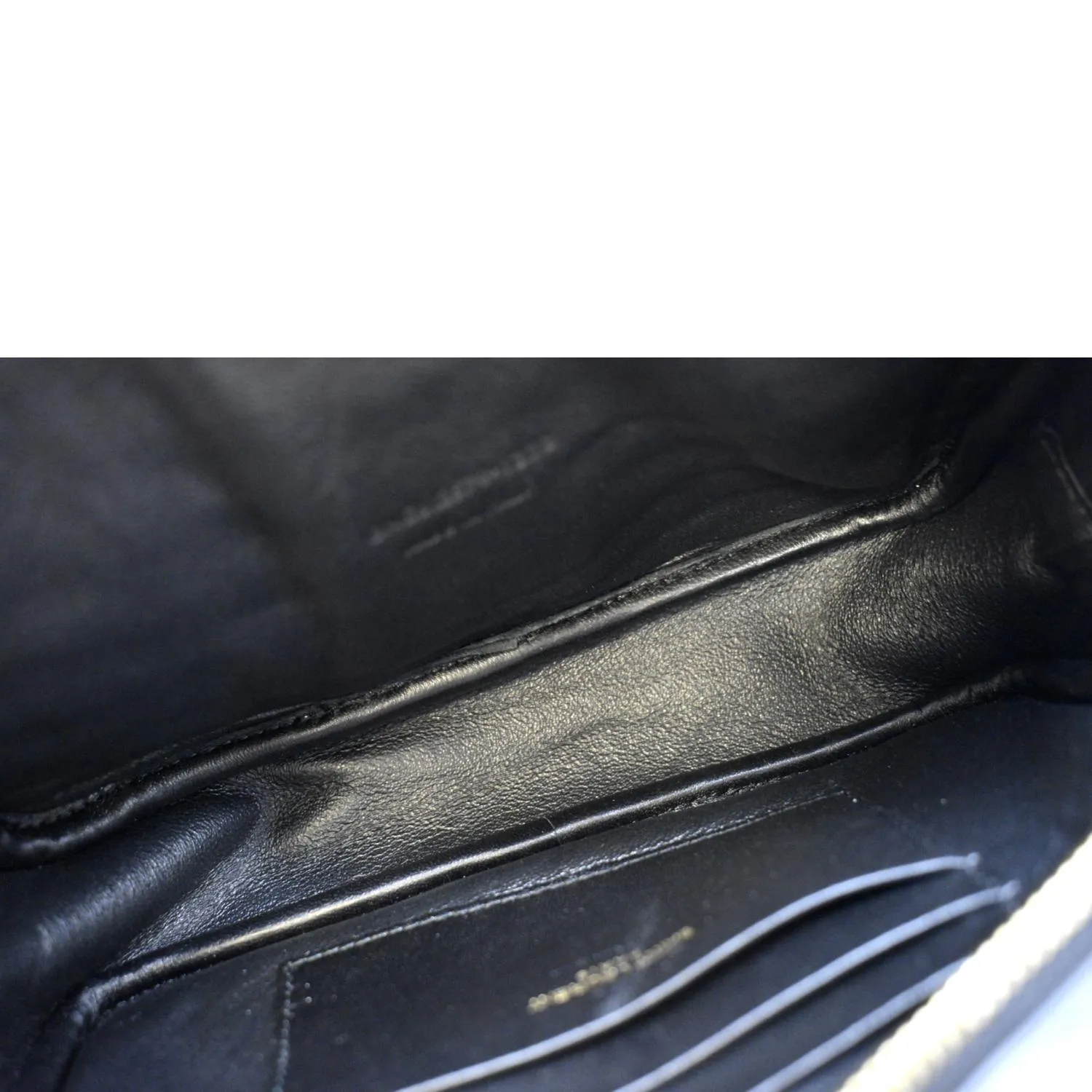 YVES SAINT LAURENT Lou Chevron Leather Camera Crossbody Bag Black