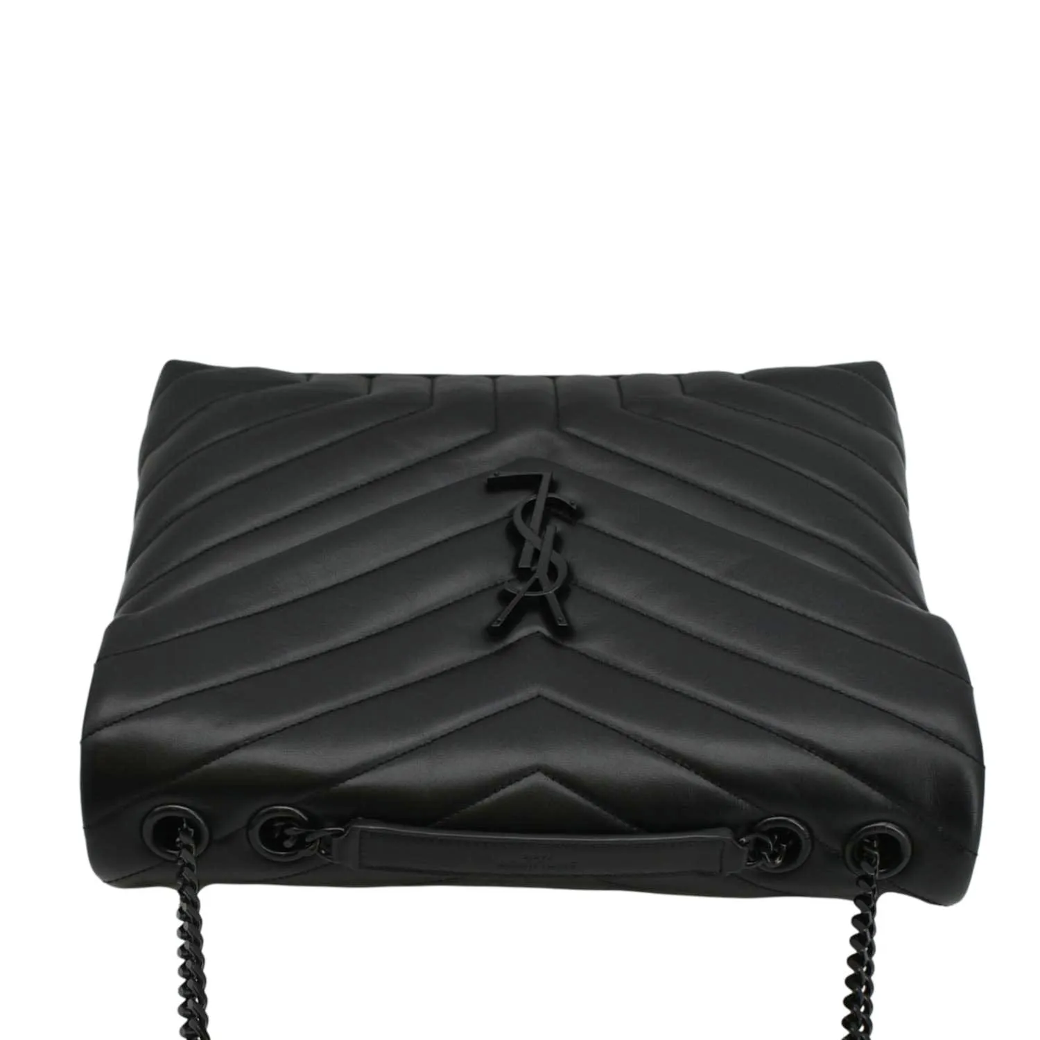 YVES SAINT LAURENT Loulou Medium Quilted Leather Crossbody Bag Black